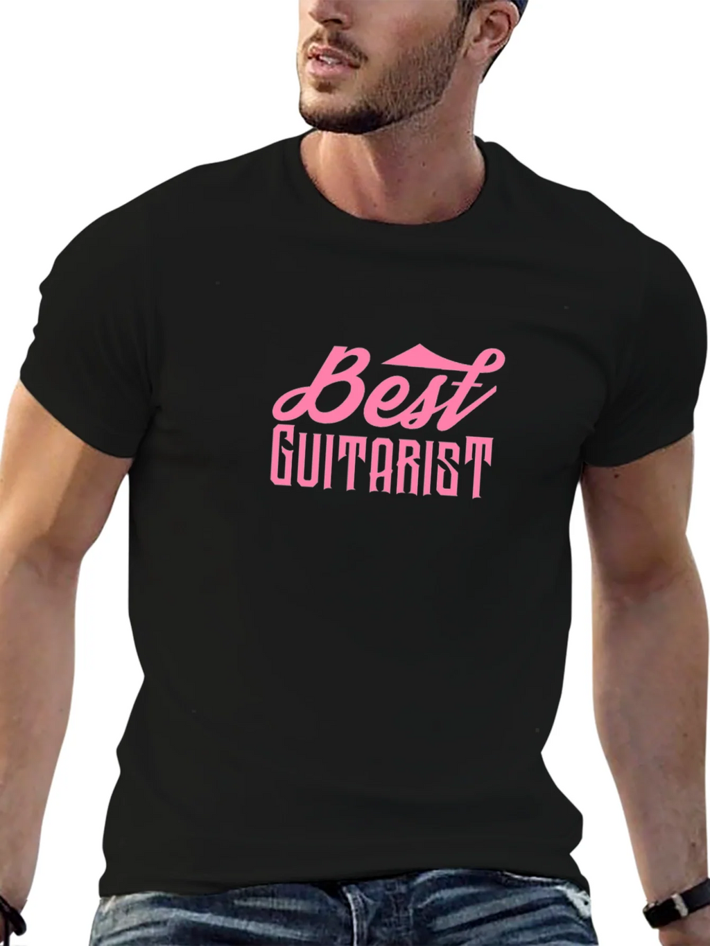 Best Guitarist Black Cotton T-Shirt product image 5