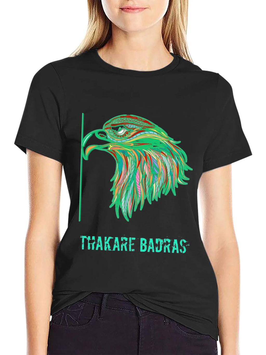 Bold Eagle Graphic Print Black T-Shirt product image 2