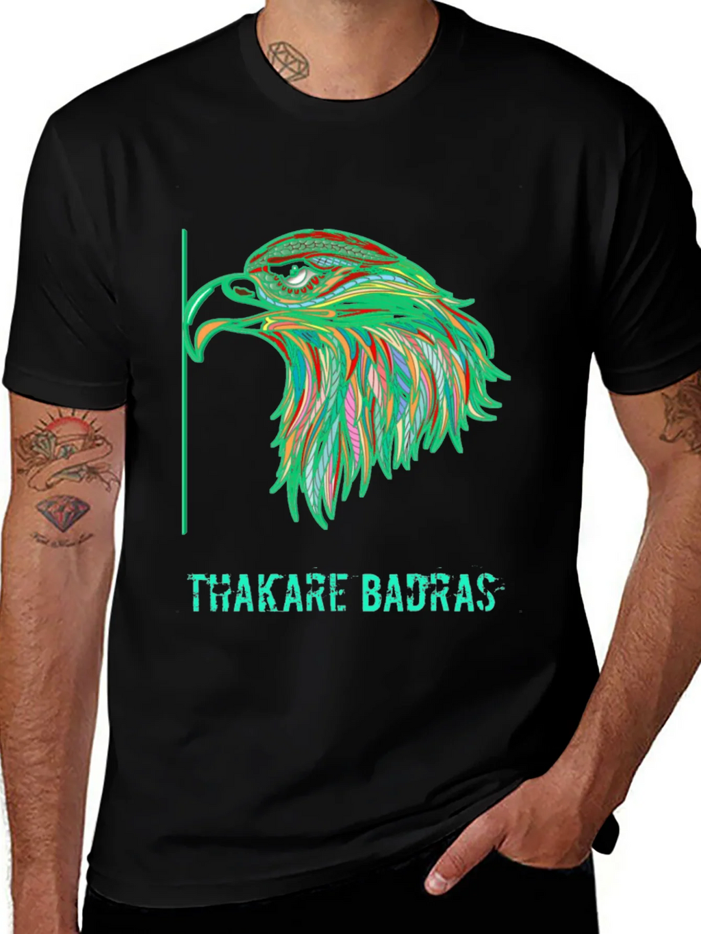 Bold Eagle Graphic Print Black T-Shirt product image 1