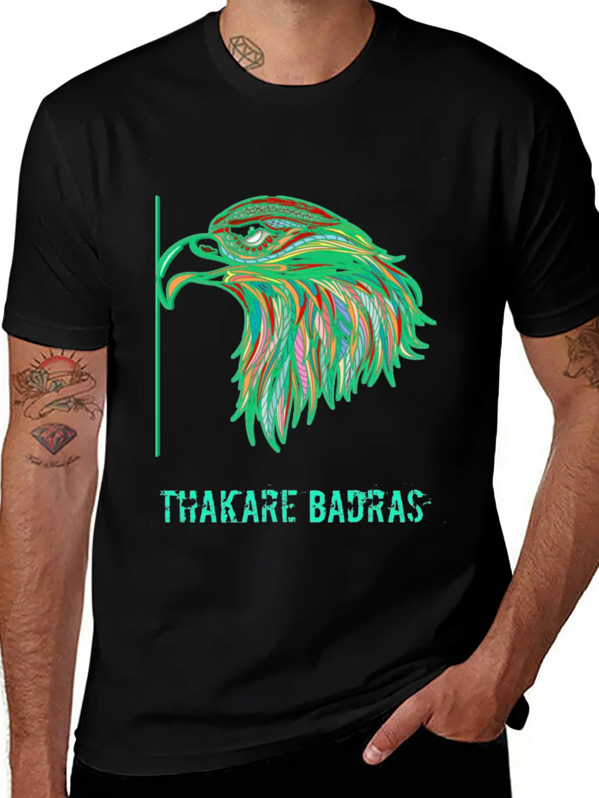 Bold Eagle Graphic Print Black T-Shirt product image 1