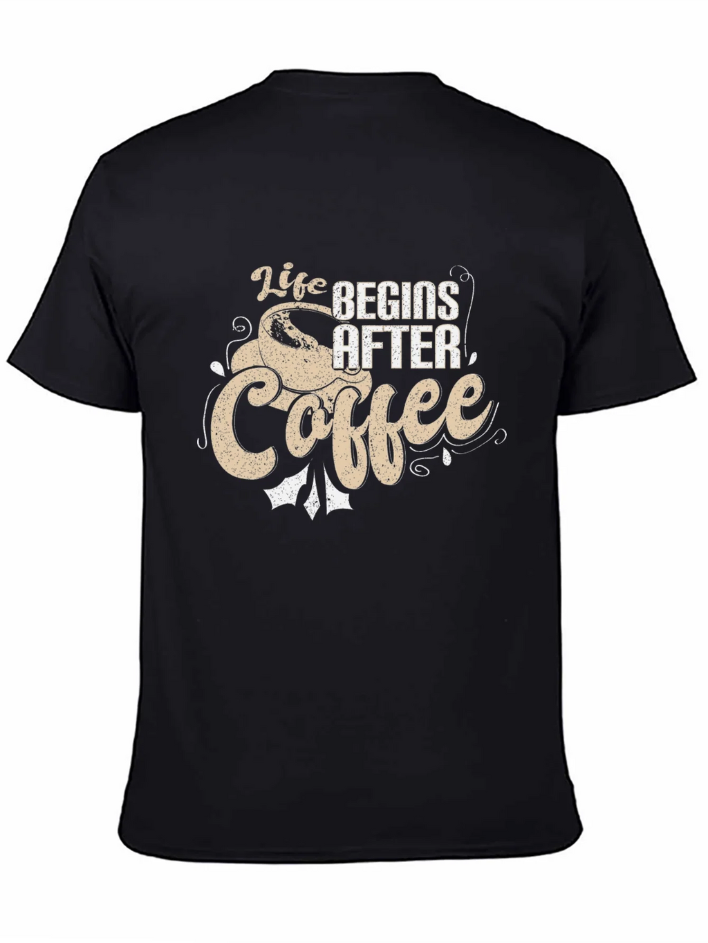 Life Begins After Coffee Graphic Tee - Black product image 4