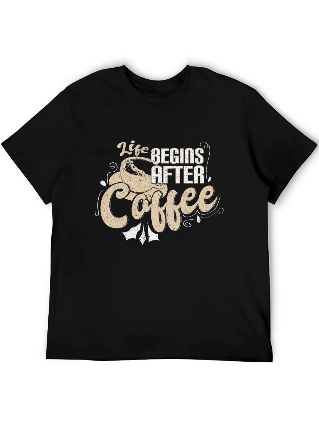 Life Begins After Coffee Graphic Tee - Black product image 5