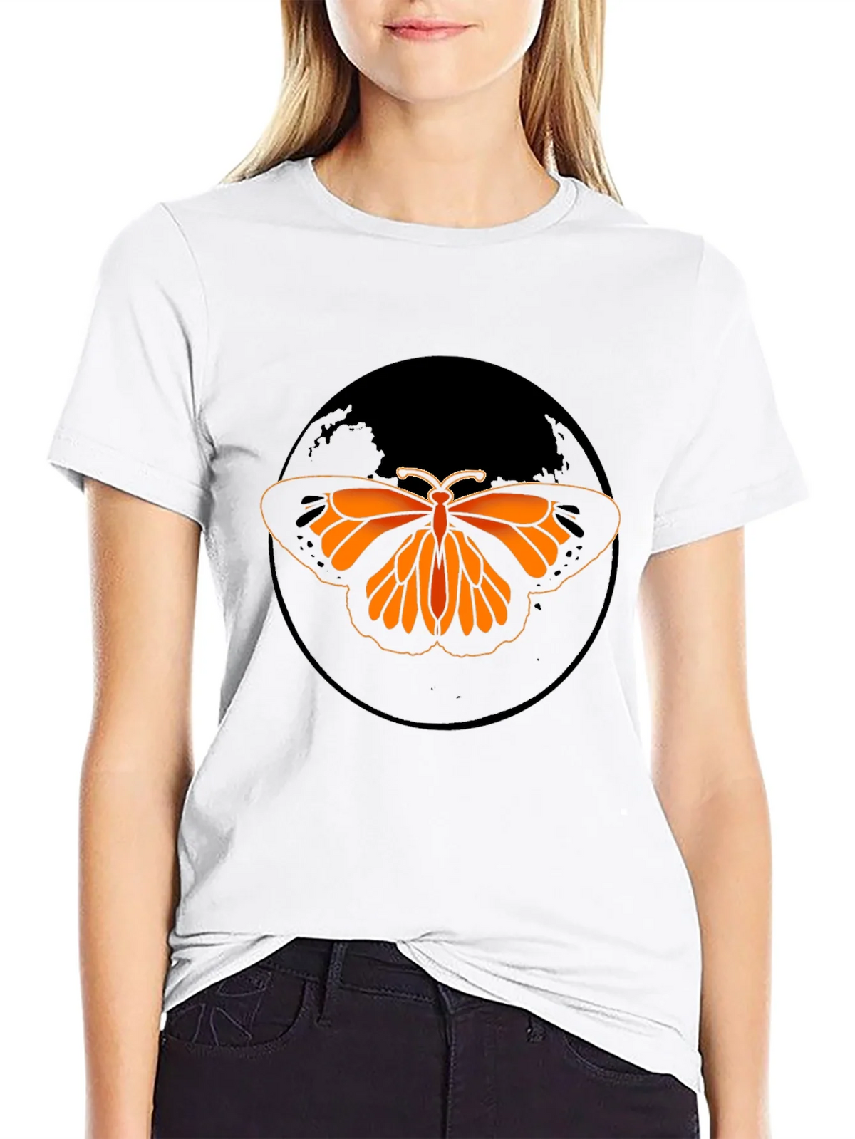 Butterfly Graphic Tee - Black Casual T-Shirt product image 8