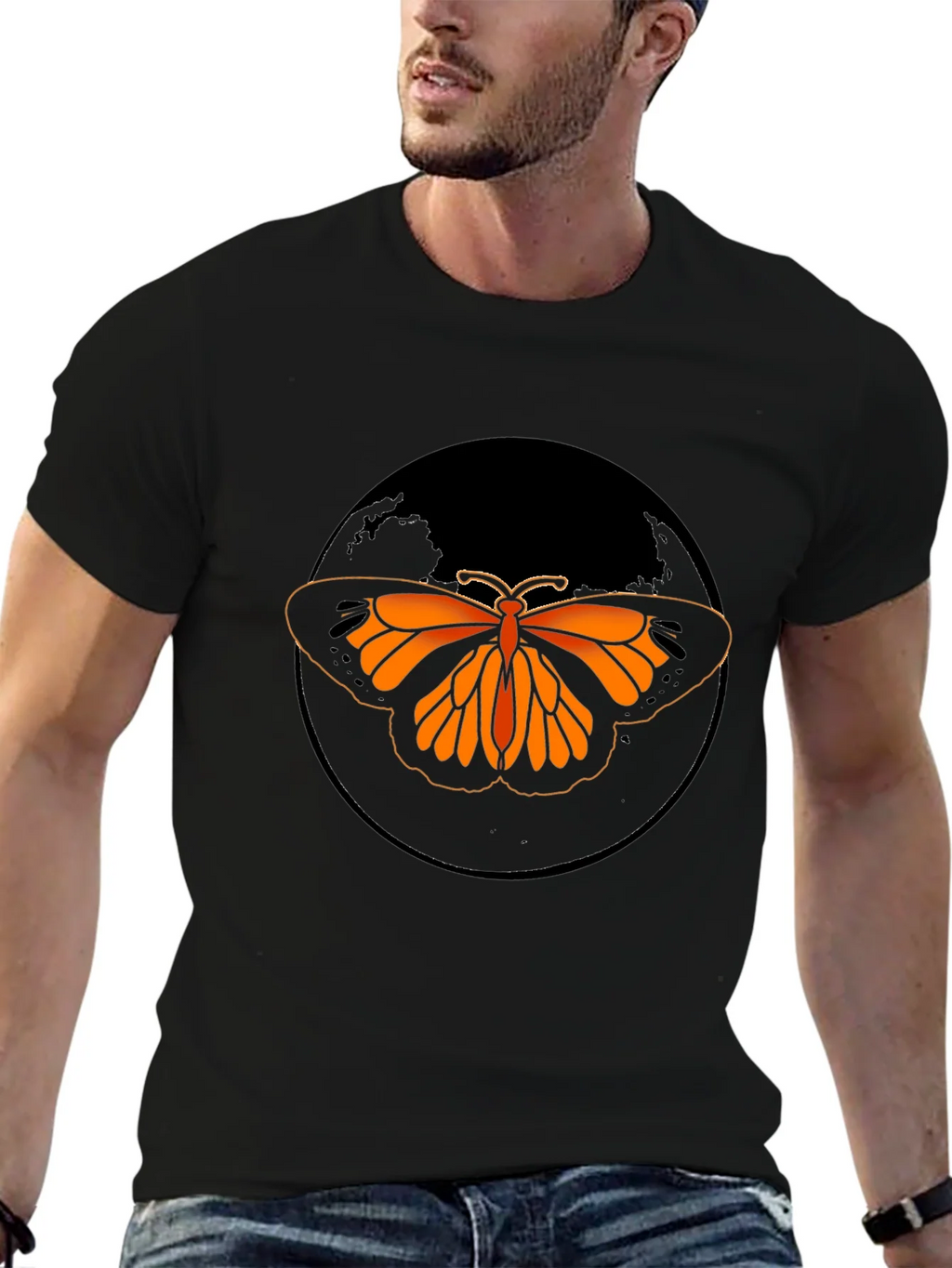 Butterfly Graphic Tee - Black Casual T-Shirt product image 6