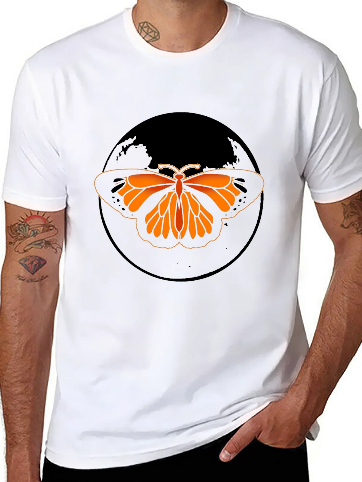 Butterfly Graphic Tee - Black Casual T-Shirt product image 7