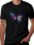 Galaxy Butterfly Graphic Tee - Black Cotton T-Shirt product image 1