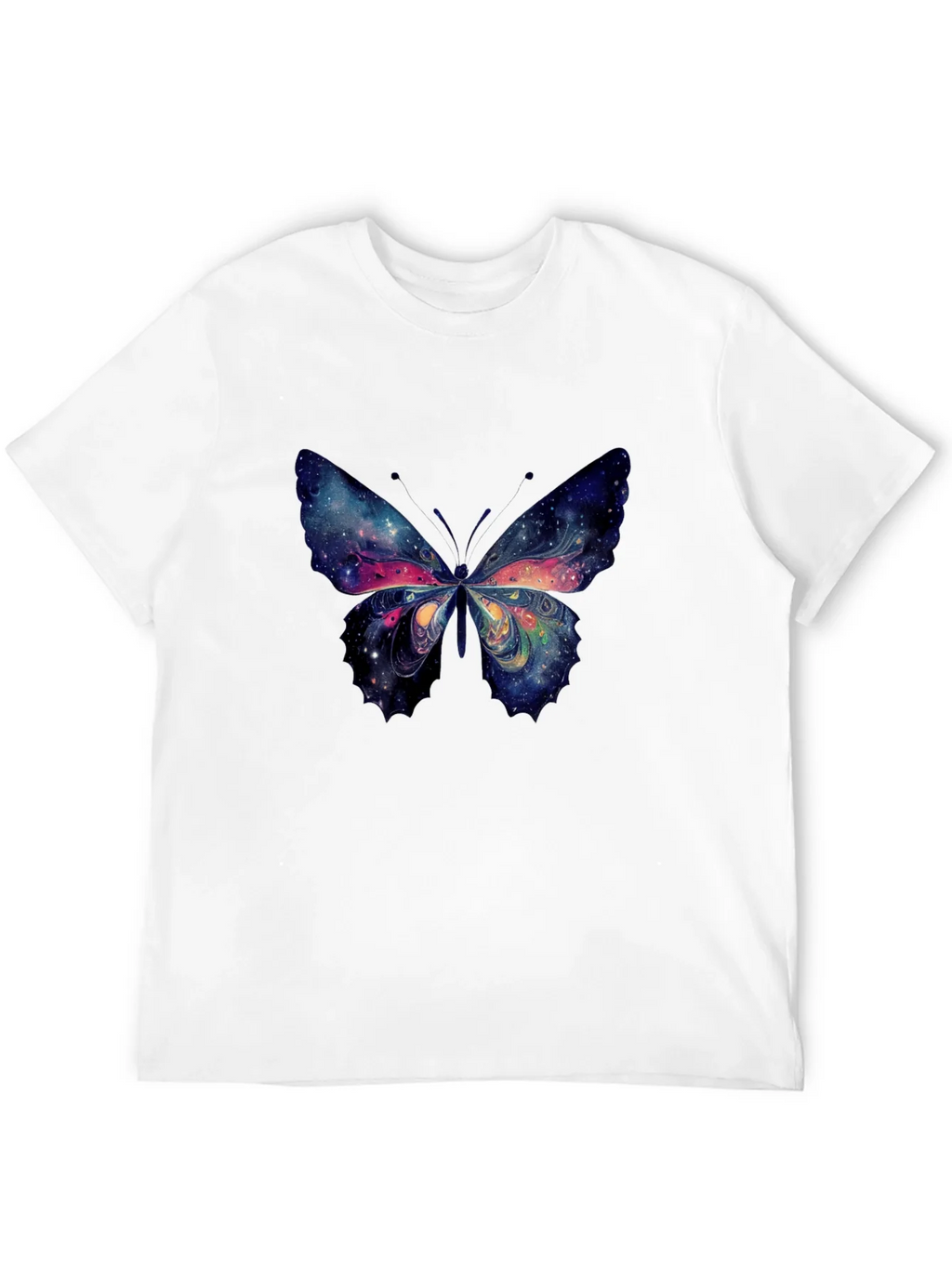 Galaxy Butterfly Graphic Tee - Black Cotton T-Shirt product image 10