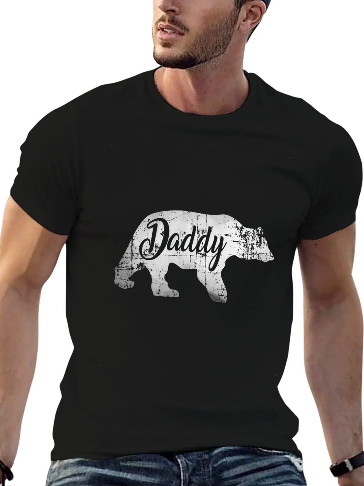Daddy Bear Graphic Tee - Black Cotton T-Shirt product image 6