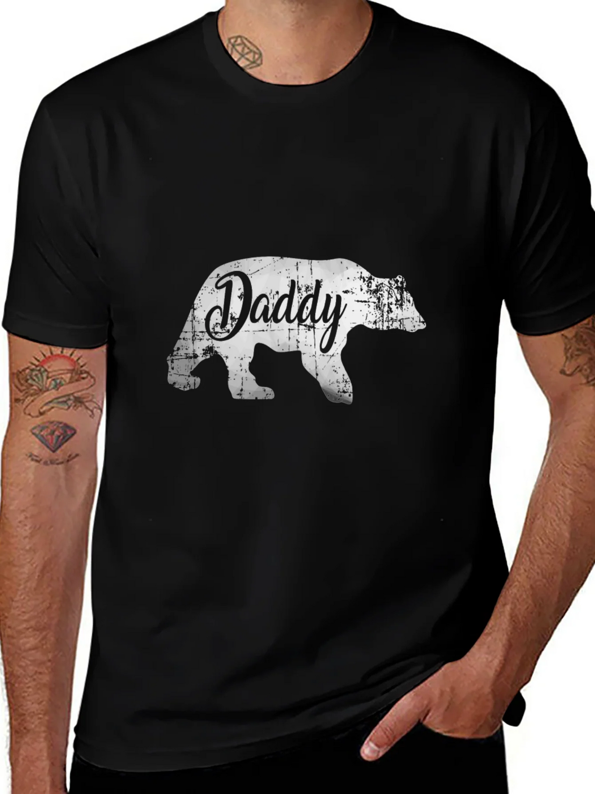 Daddy Bear Graphic Tee - Black Cotton T-Shirt product image 1