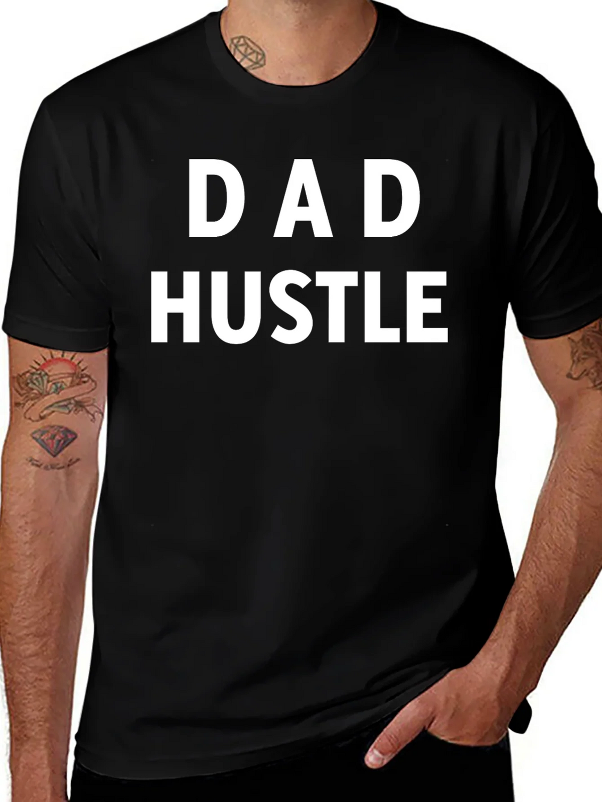 Dad Hustle Black Graphic T-Shirt product image 1