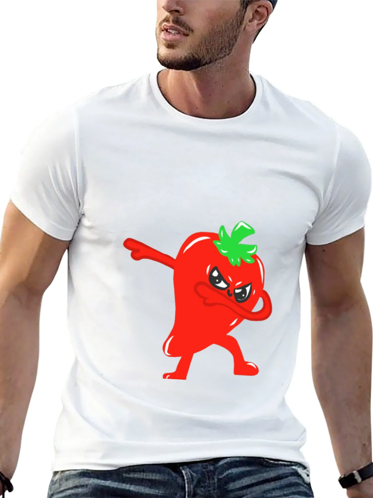 Dabbing Red Pepper Graphic Tee - Mens Black T-Shirt product image 10