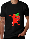 Dabbing Red Pepper Graphic Tee - Mens Black T-Shirt product image 1