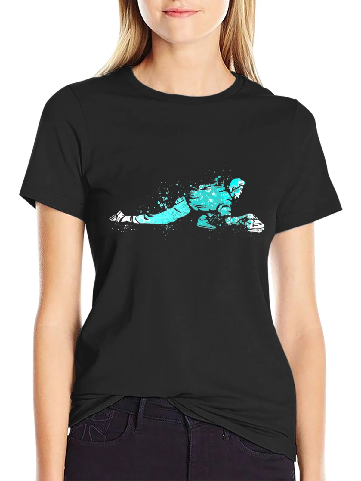 Curling Player Graphic Tee - Black product image 2