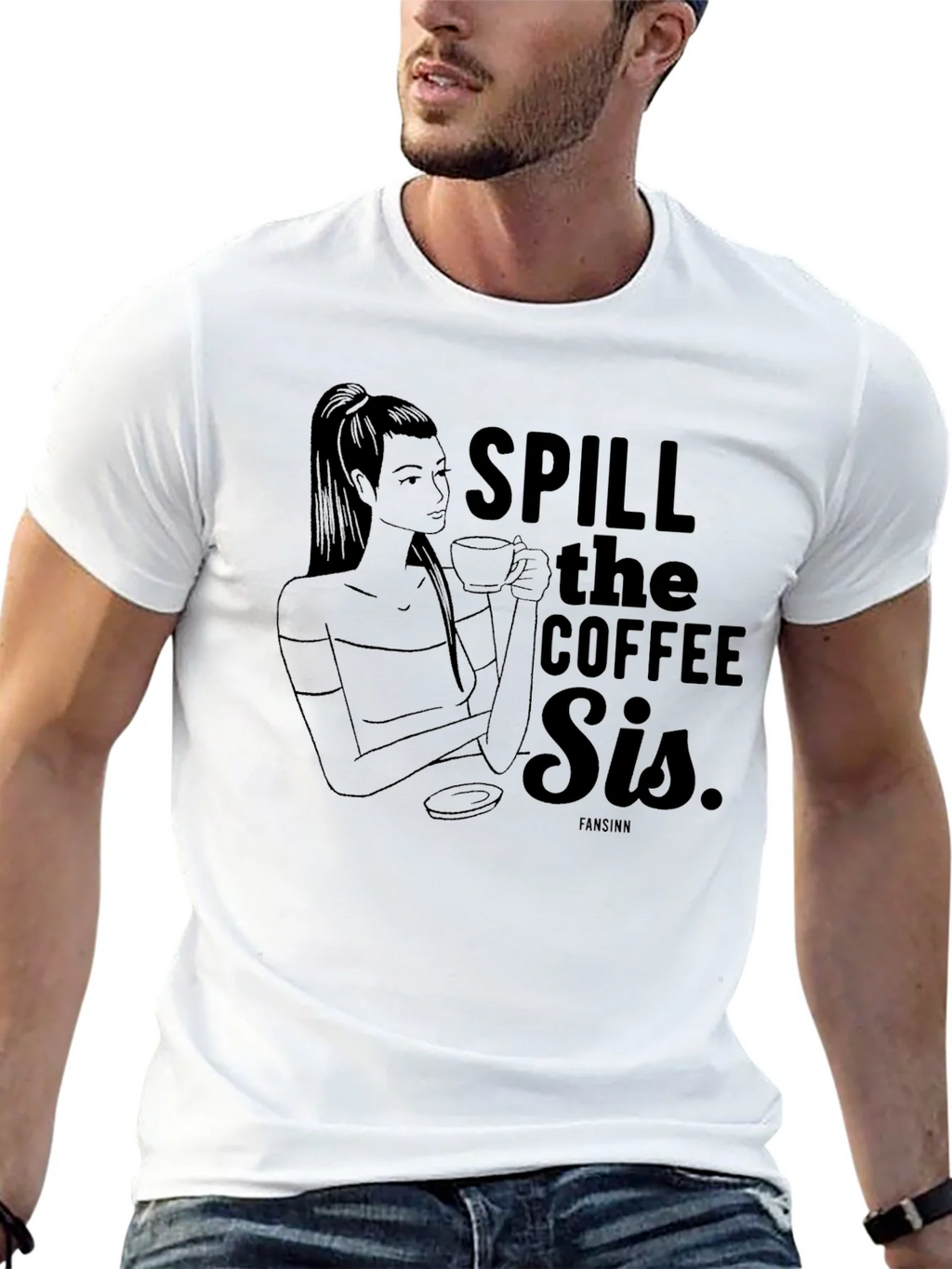 Spill the Coffee Sis Graphic Tee - Unisex Black T-Shirt product image 12