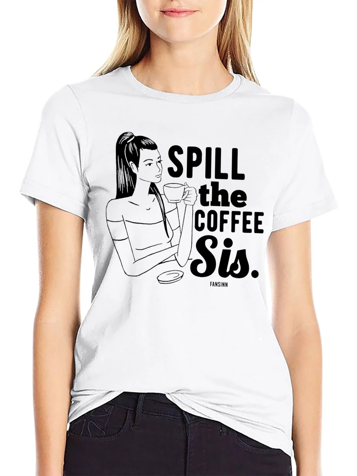 Spill the Coffee Sis Graphic Tee - Unisex Black T-Shirt product image 8
