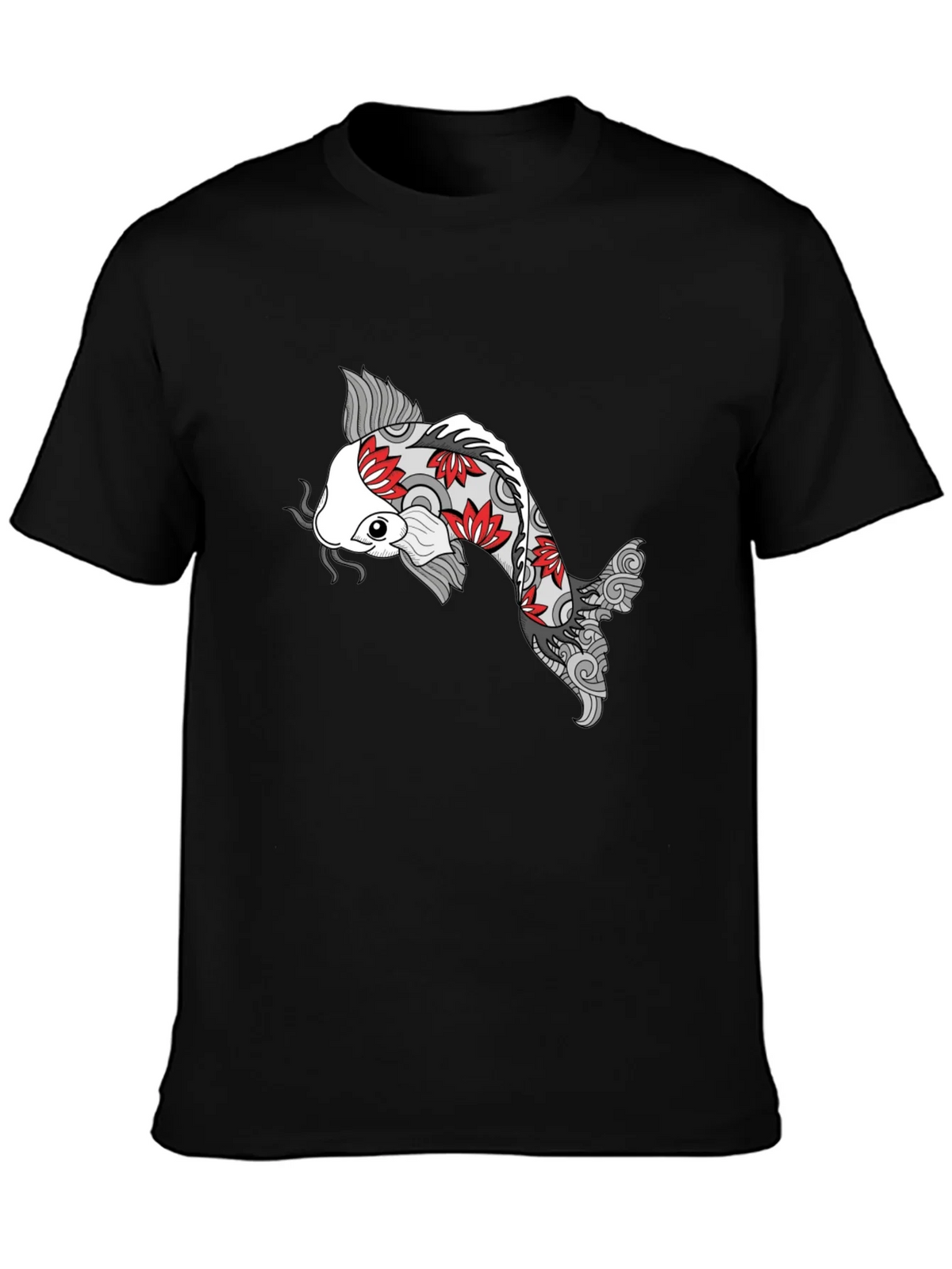 Koi Fish Graphic Black T-Shirt - Unique Design product image 3