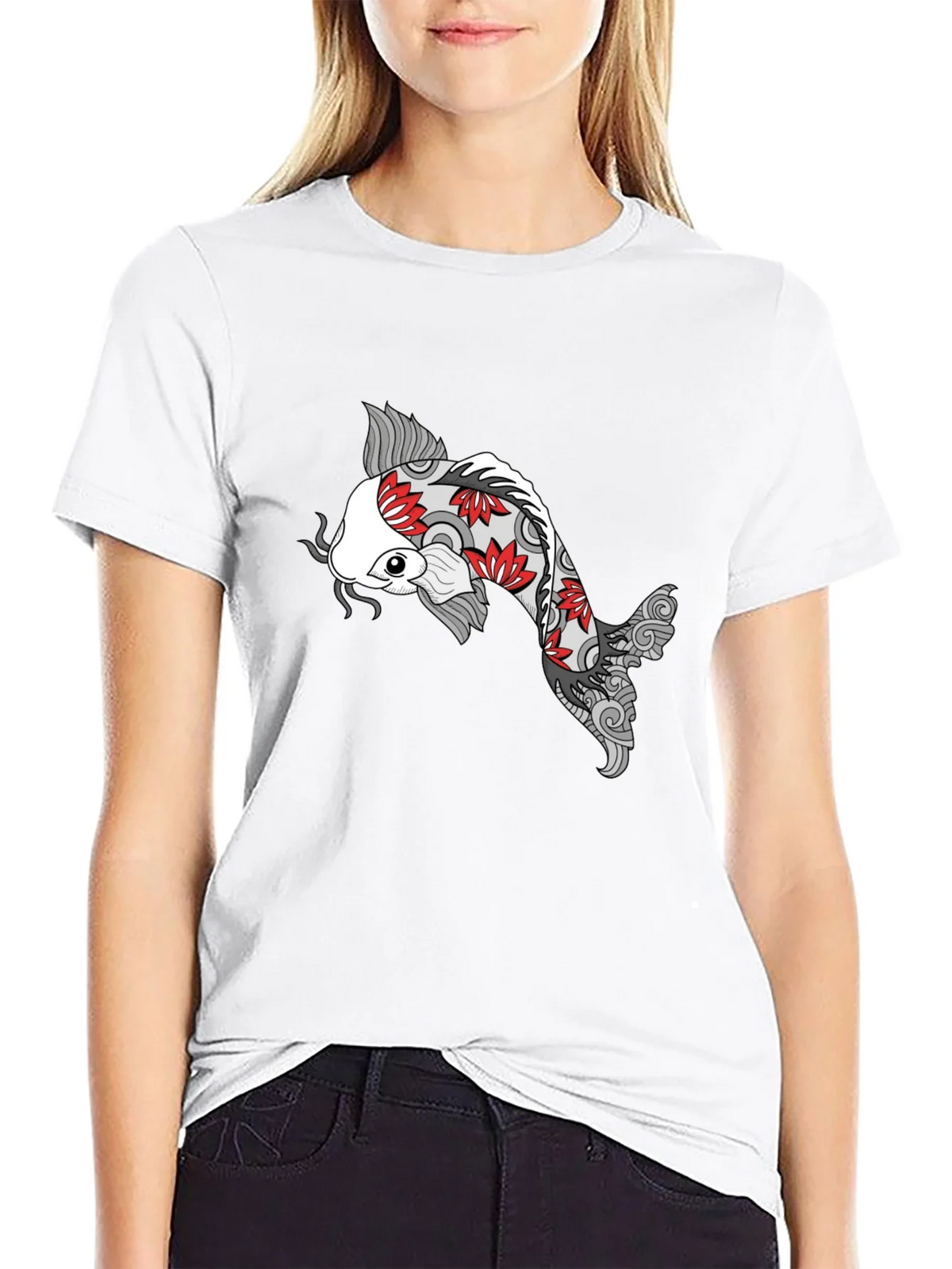 Koi Fish Graphic Black T-Shirt - Unique Design product image 8