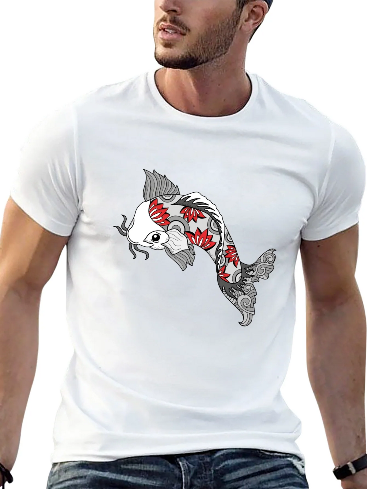 Koi Fish Graphic Black T-Shirt - Unique Design product image 12