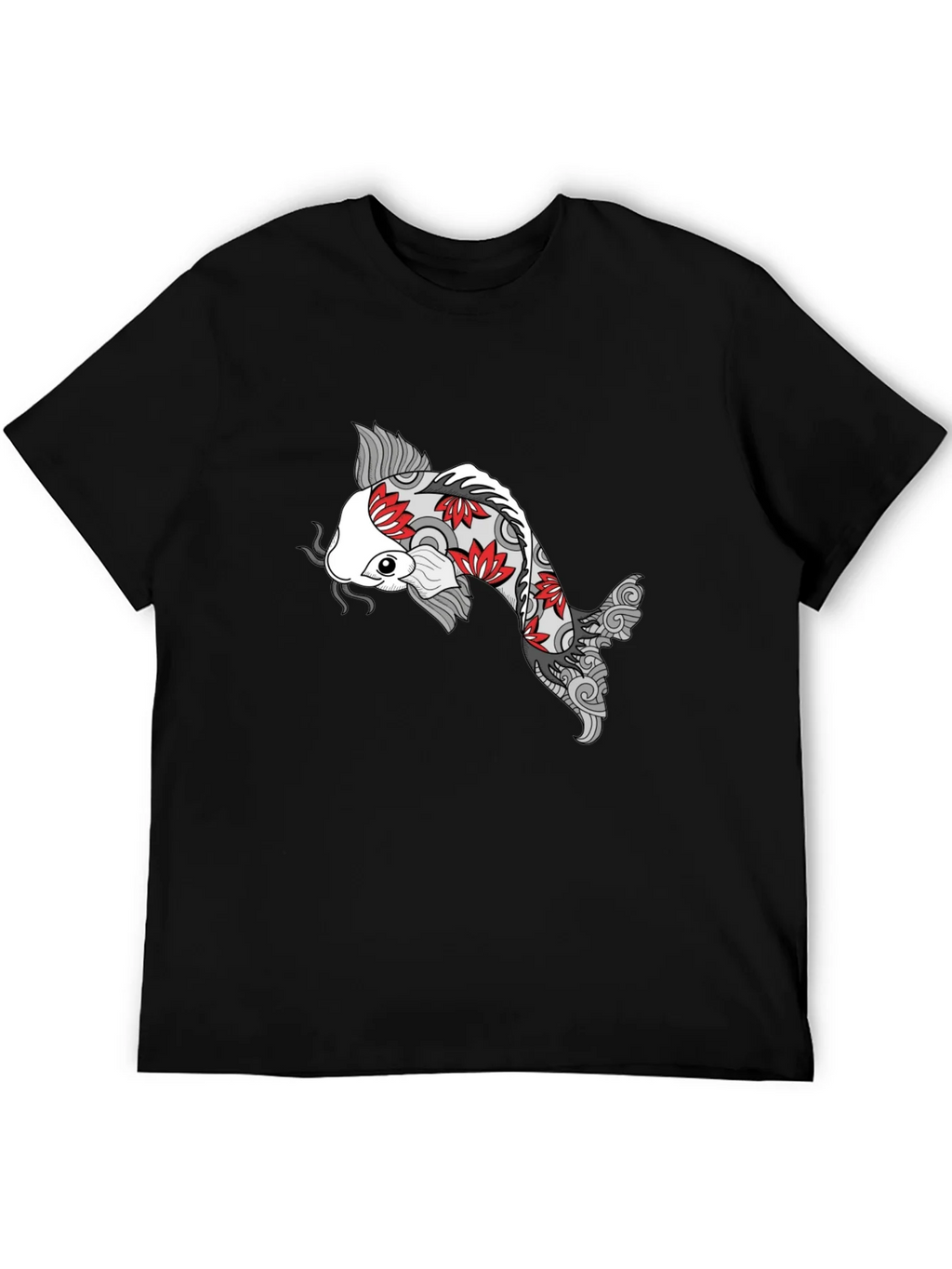 Koi Fish Graphic Black T-Shirt - Unique Design product image 5