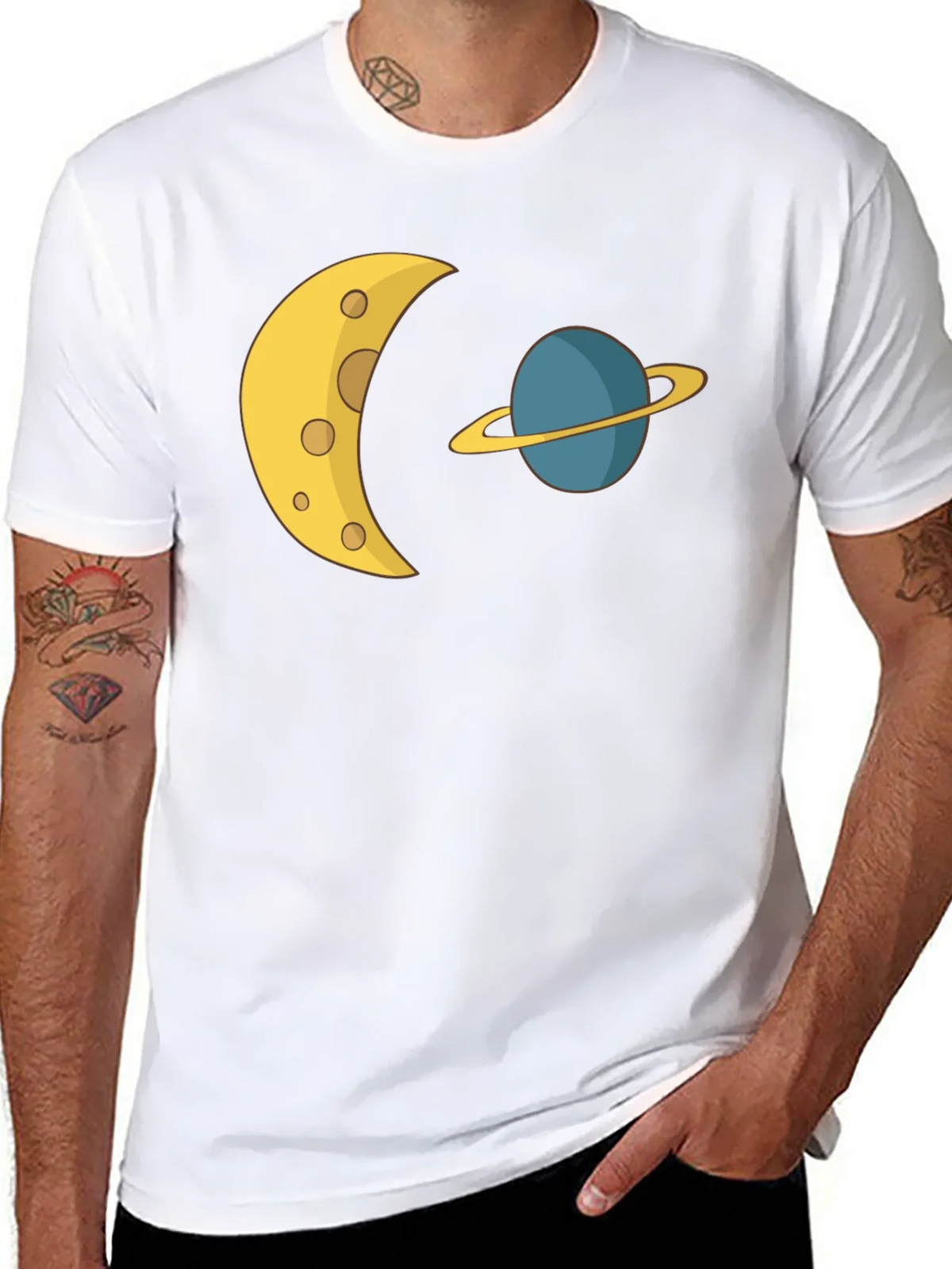 Cosmic Dream Tee: Moon & Planet Graphic T-Shirt product image 6