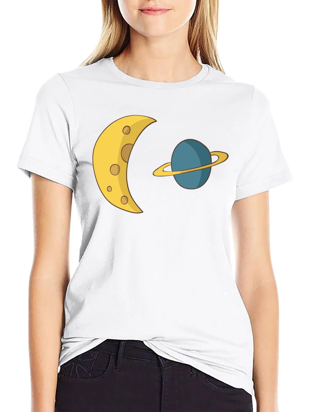 Cosmic Dream Tee: Moon & Planet Graphic T-Shirt product image 7