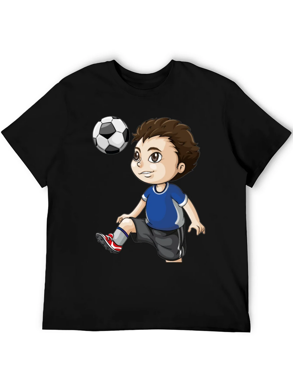 Soccer Kid Graphic T-Shirt - Black Cotton Tee product image 5