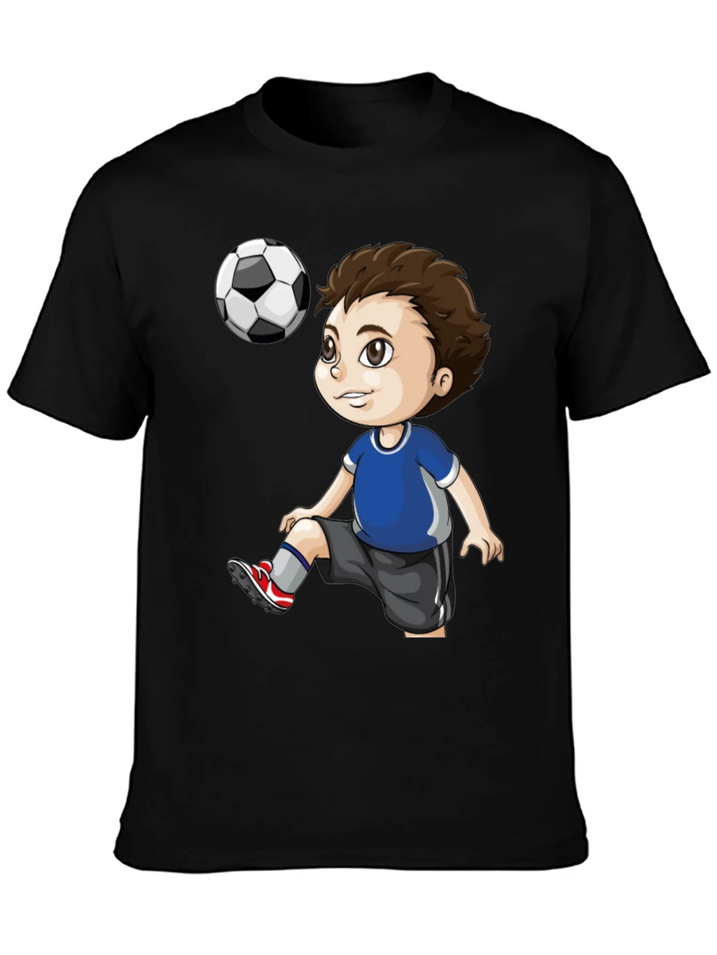 Soccer Kid Graphic T-Shirt - Black Cotton Tee product image 3