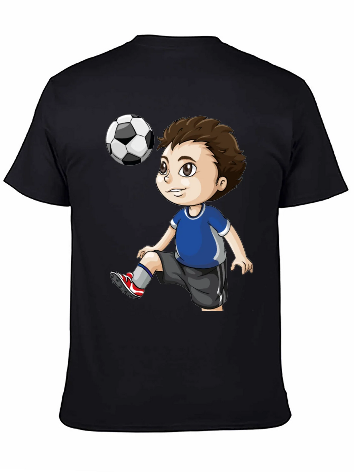 Soccer Kid Graphic T-Shirt - Black Cotton Tee product image 4