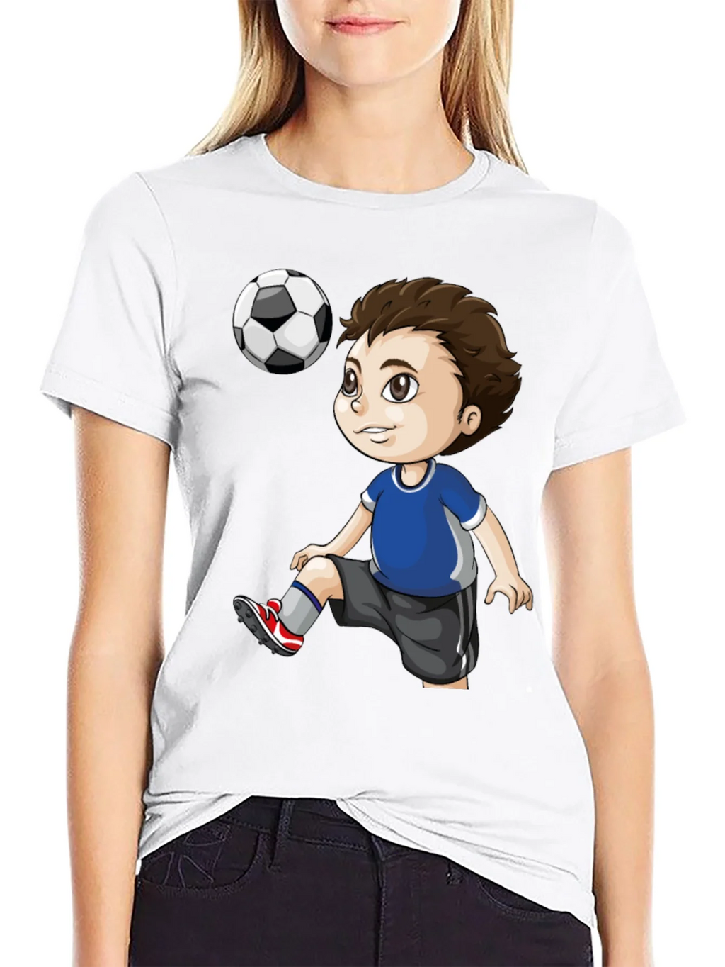 Soccer Kid Graphic T-Shirt - Black Cotton Tee product image 8