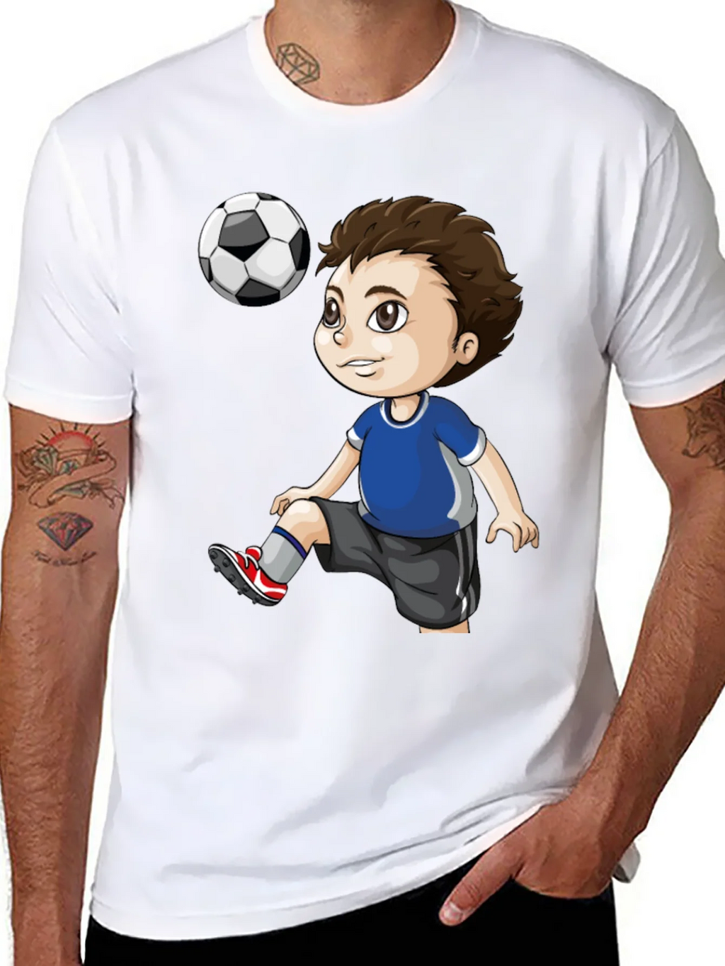 Soccer Kid Graphic T-Shirt - Black Cotton Tee product image 7