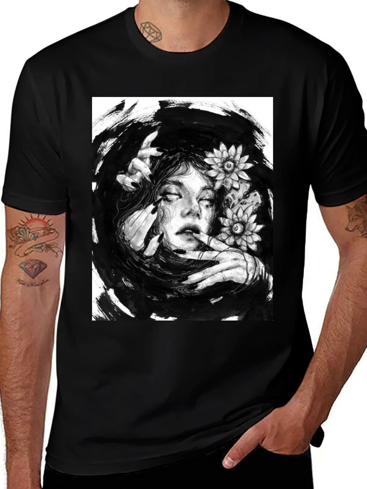 Mystic Woman Graphic T-Shirt - Black Cotton Tee product image 1