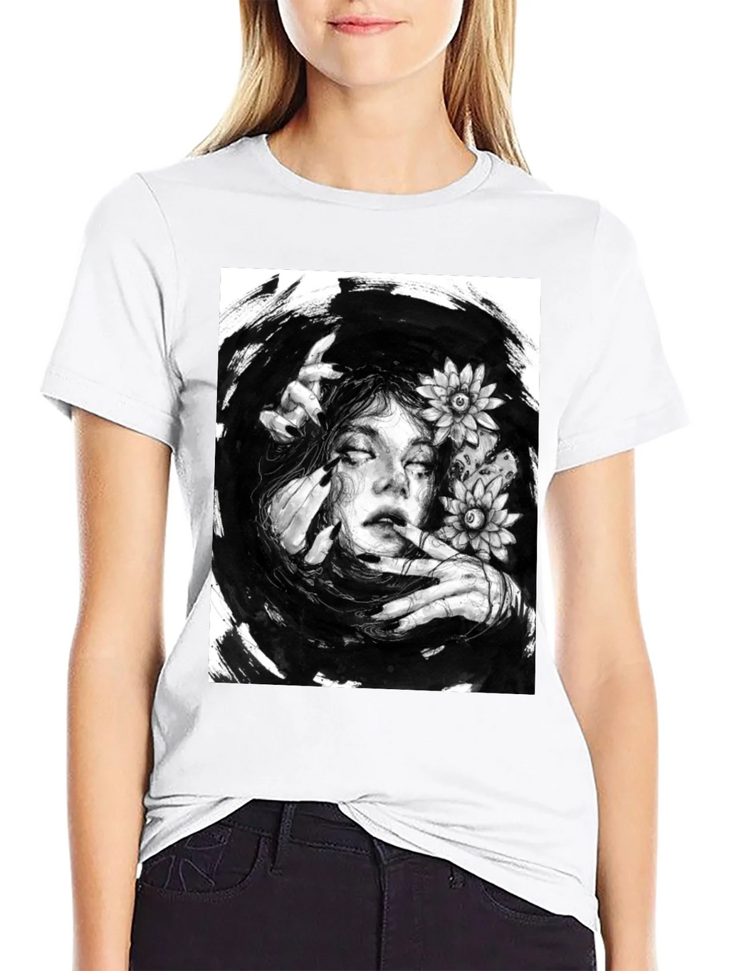Mystic Woman Graphic T-Shirt - Black Cotton Tee product image 8