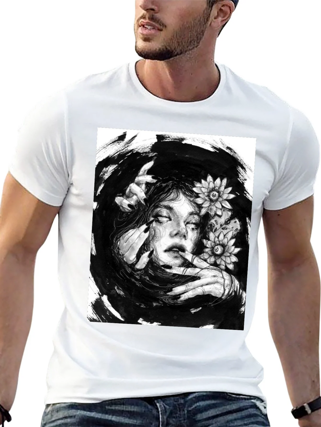 Mystic Woman Graphic T-Shirt - Black Cotton Tee product image 12
