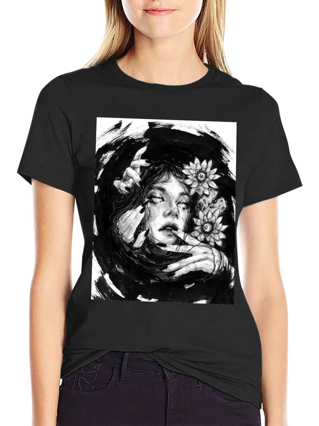 Mystic Woman Graphic T-Shirt - Black Cotton Tee product image 2