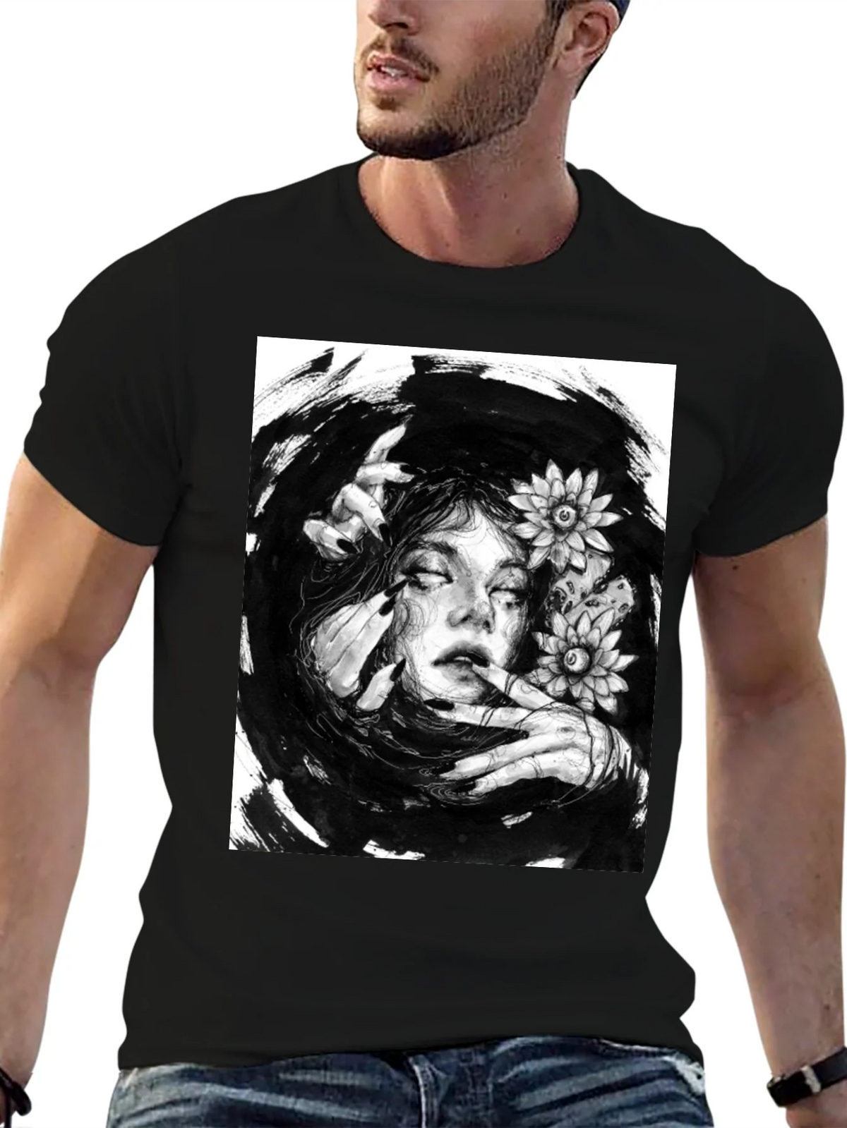 Mystic Woman Graphic T-Shirt - Black Cotton Tee product image 6