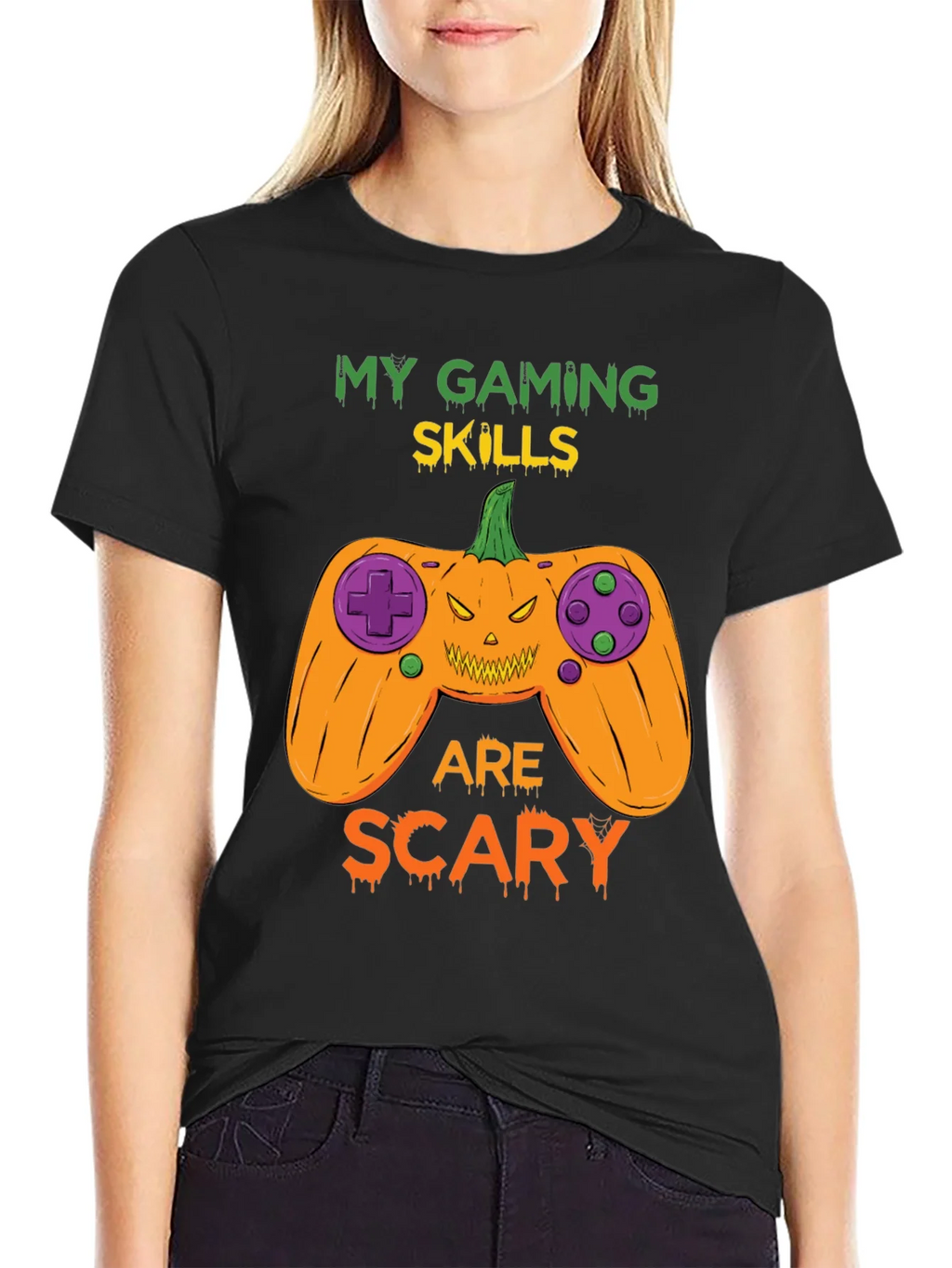 My Gaming Skills Are Scary Halloween T-Shirt product image 2