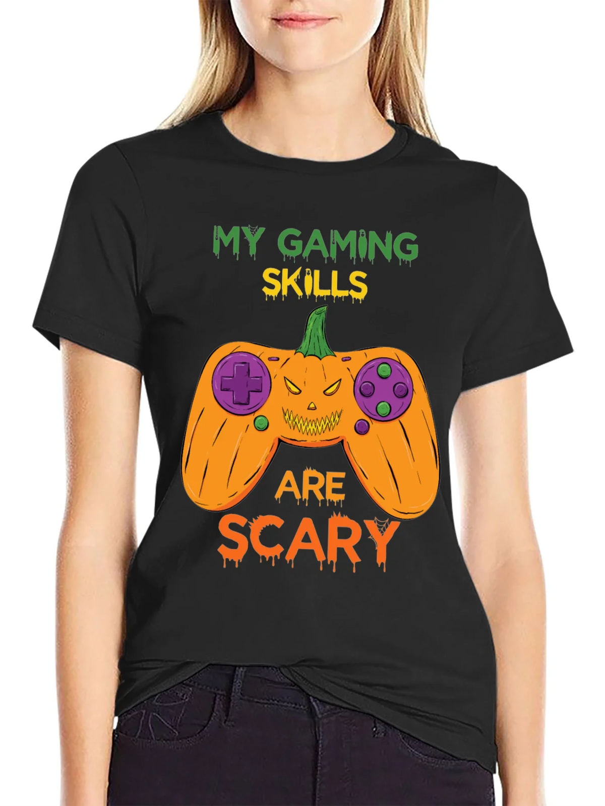 My Gaming Skills Are Scary Halloween T-Shirt product image 2