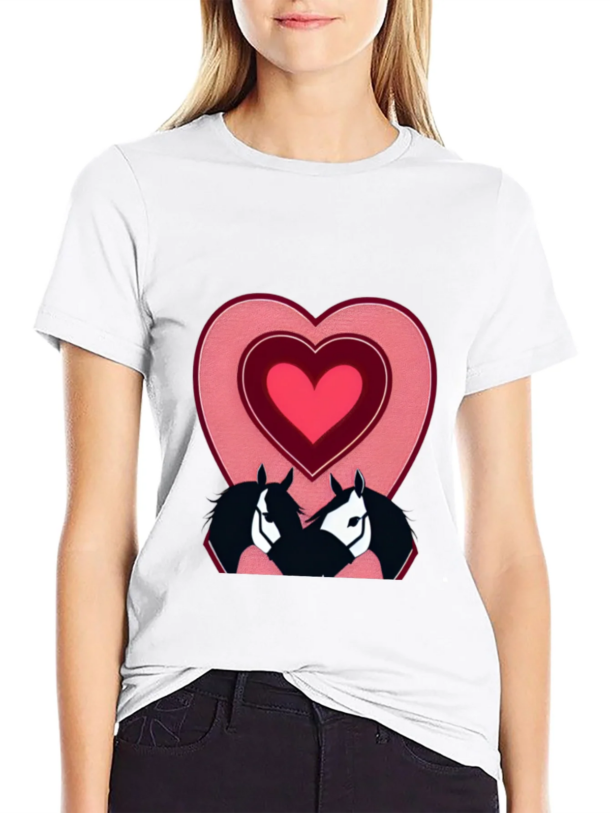 Horse Lovers T-Shirt with Heart Design product image 8