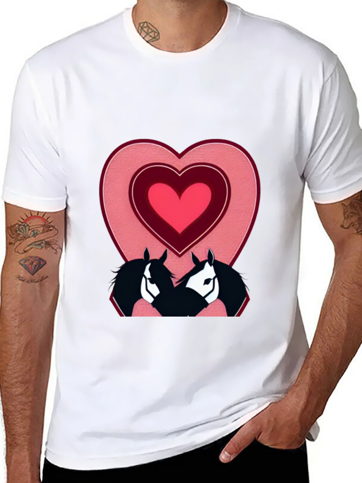 Horse Lovers T-Shirt with Heart Design product image 7