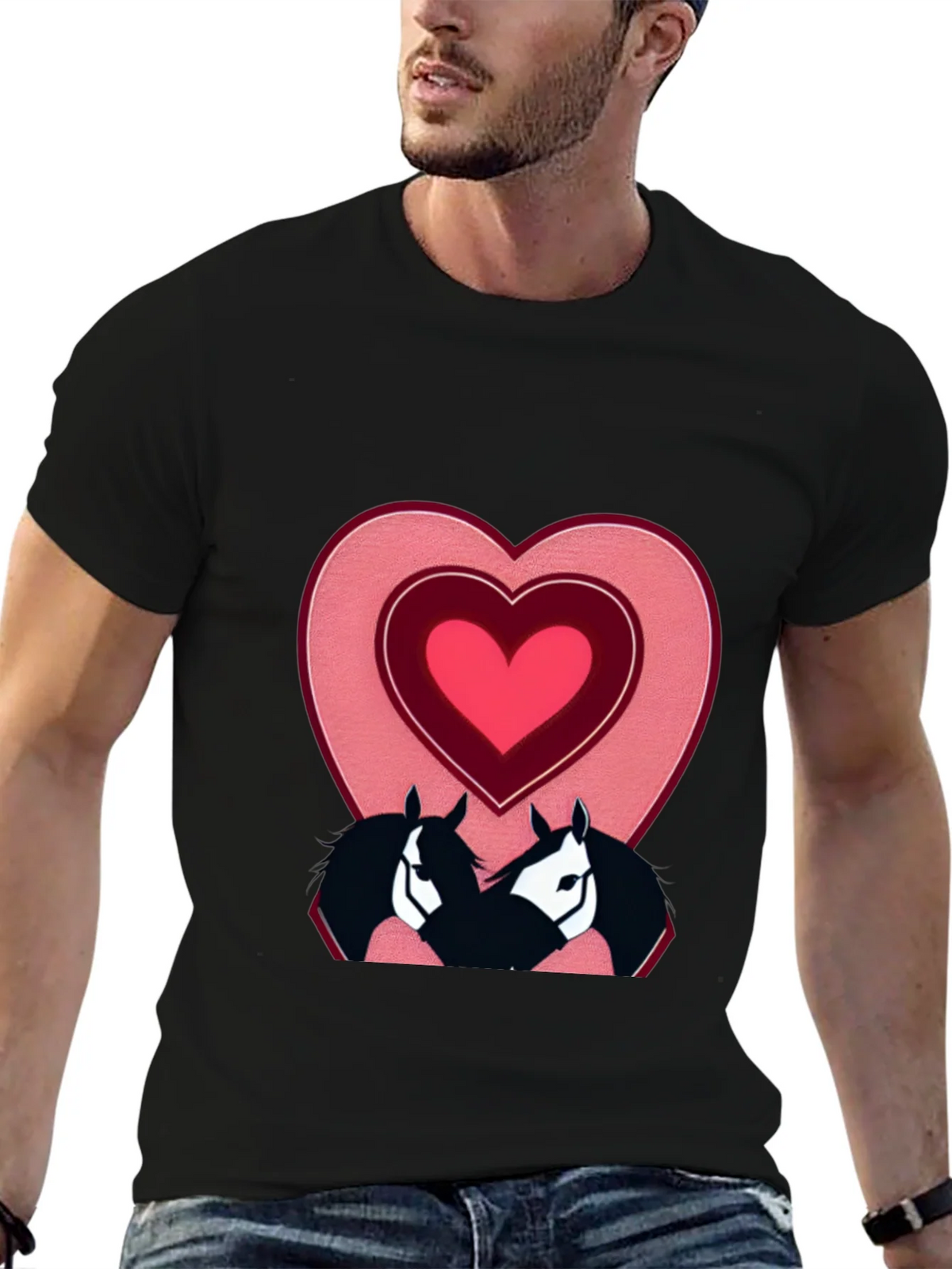 Horse Lovers T-Shirt with Heart Design product image 6