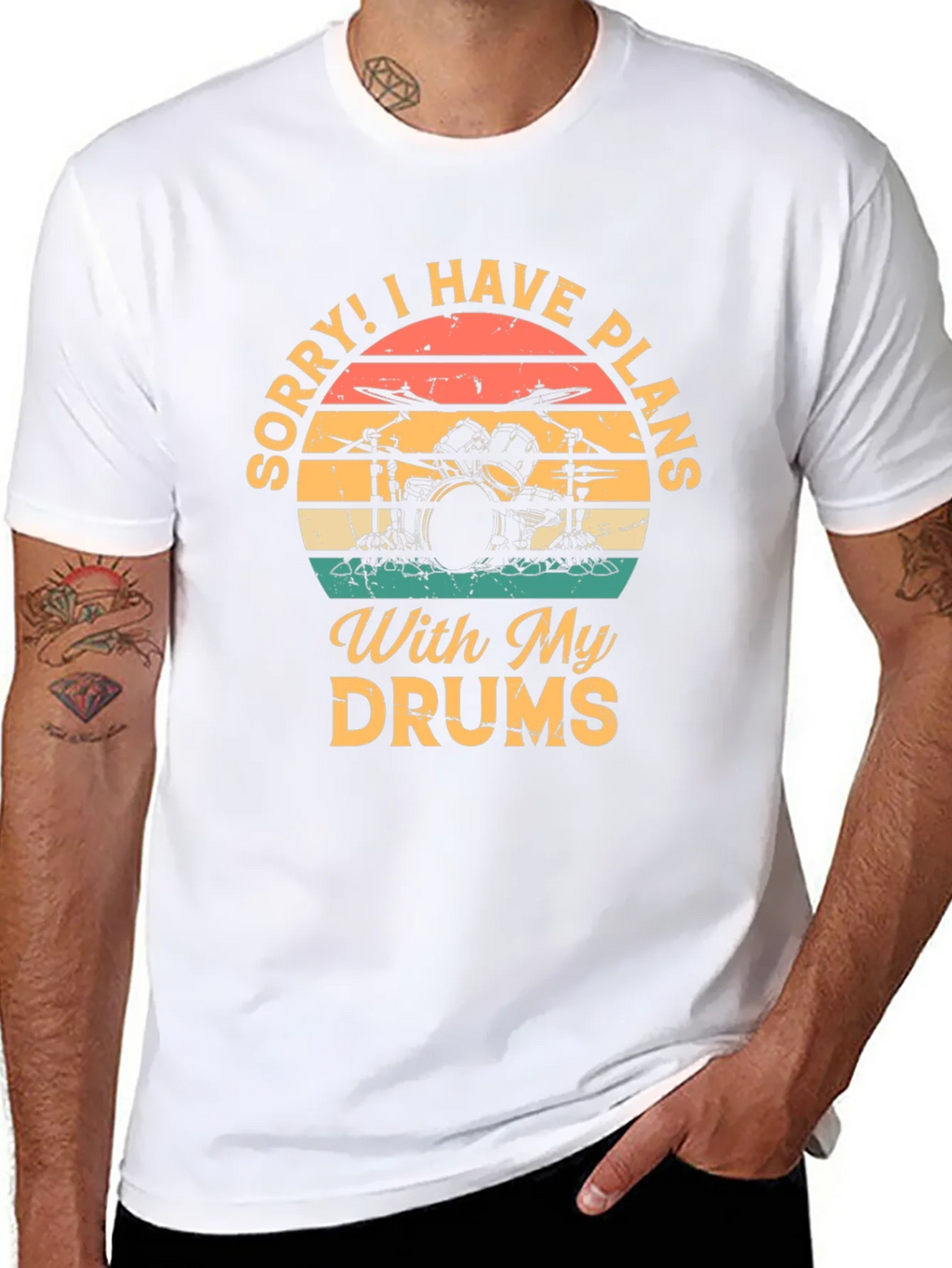 Drummer Plans T-Shirt: Sorry I Have With My Drums product image 7