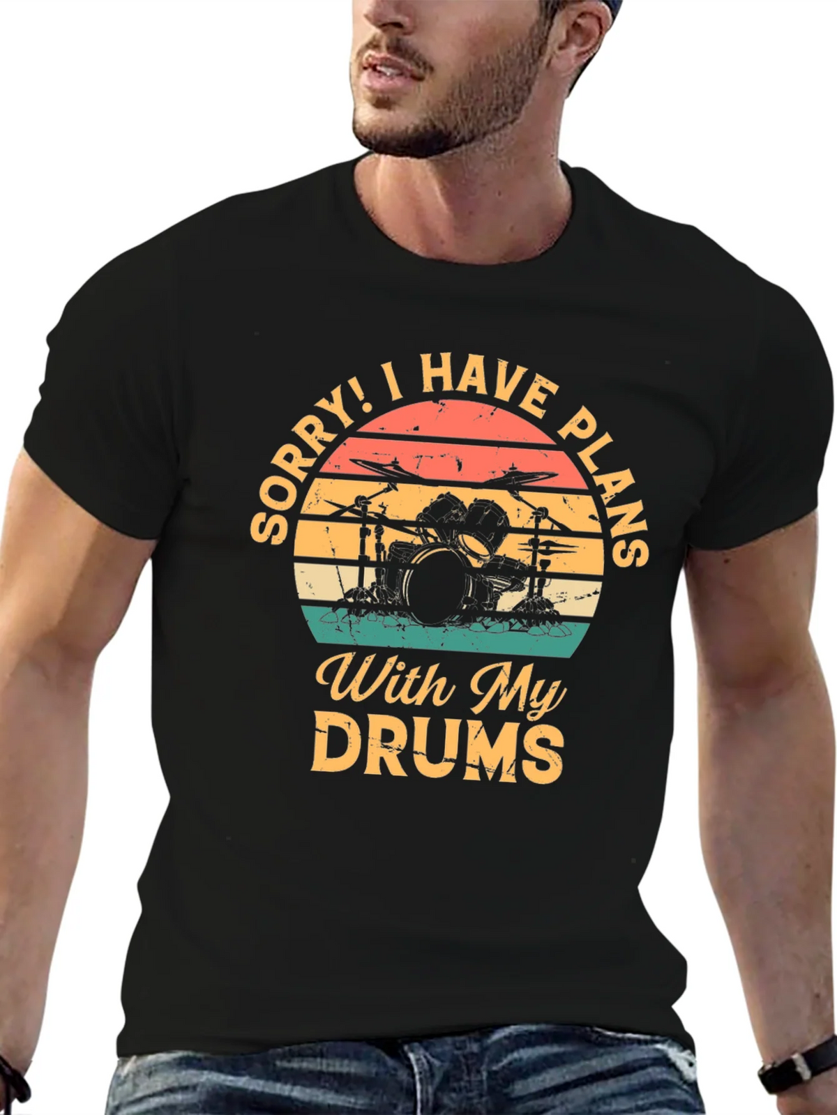 Drummer Plans T-Shirt: Sorry I Have With My Drums product image 6