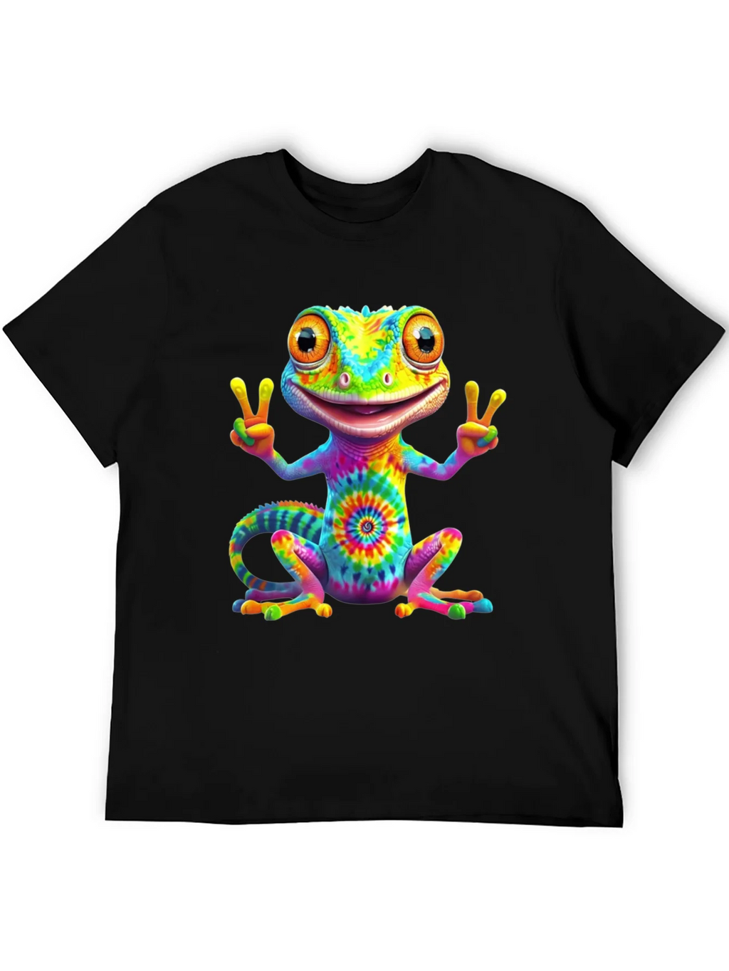Tie-Dye Gecko Peace Sign T-Shirt product image 5