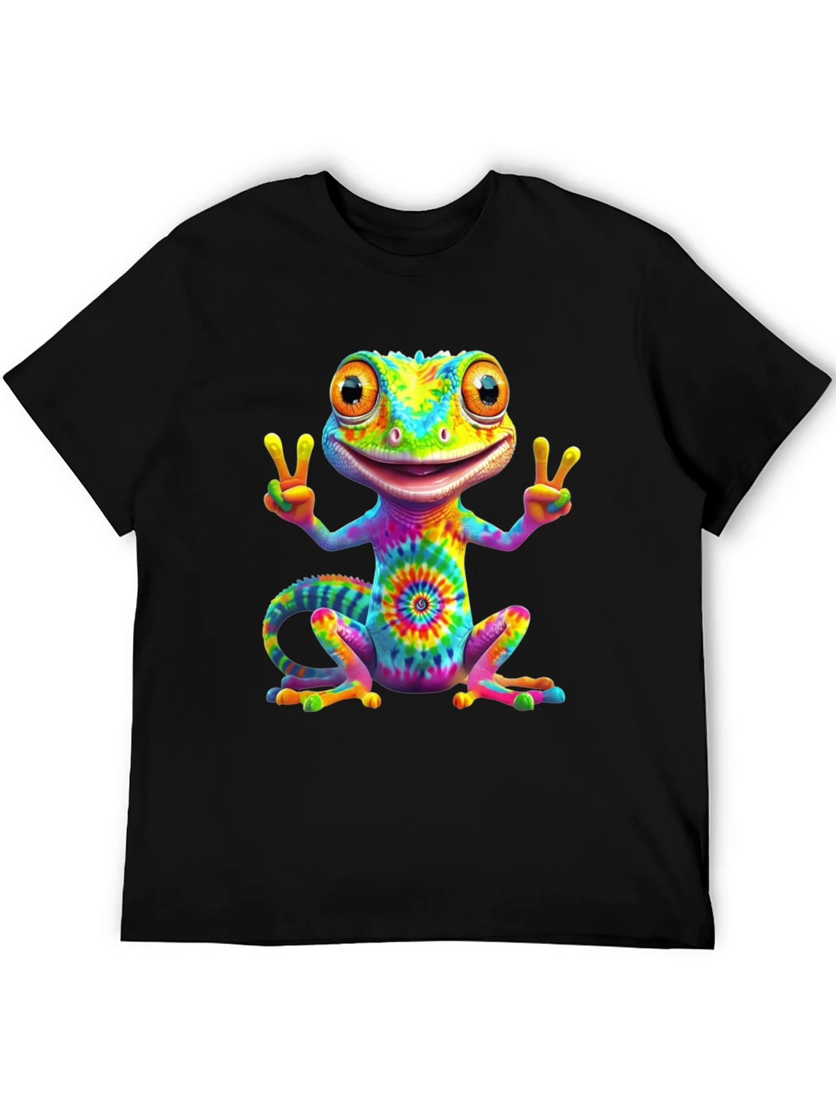 Tie-Dye Gecko Peace Sign T-Shirt product image 5