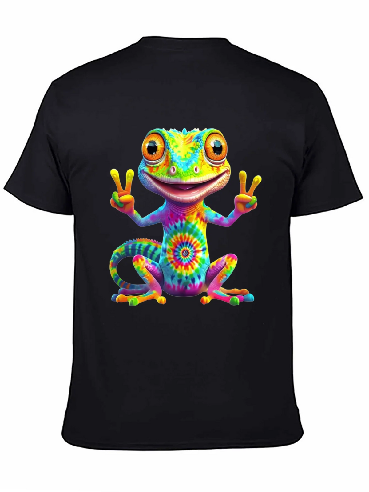 Tie-Dye Gecko Peace Sign T-Shirt product image 4