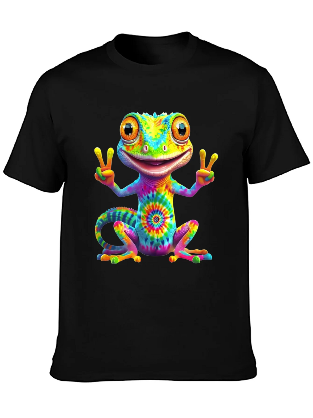 Tie-Dye Gecko Peace Sign T-Shirt product image 3