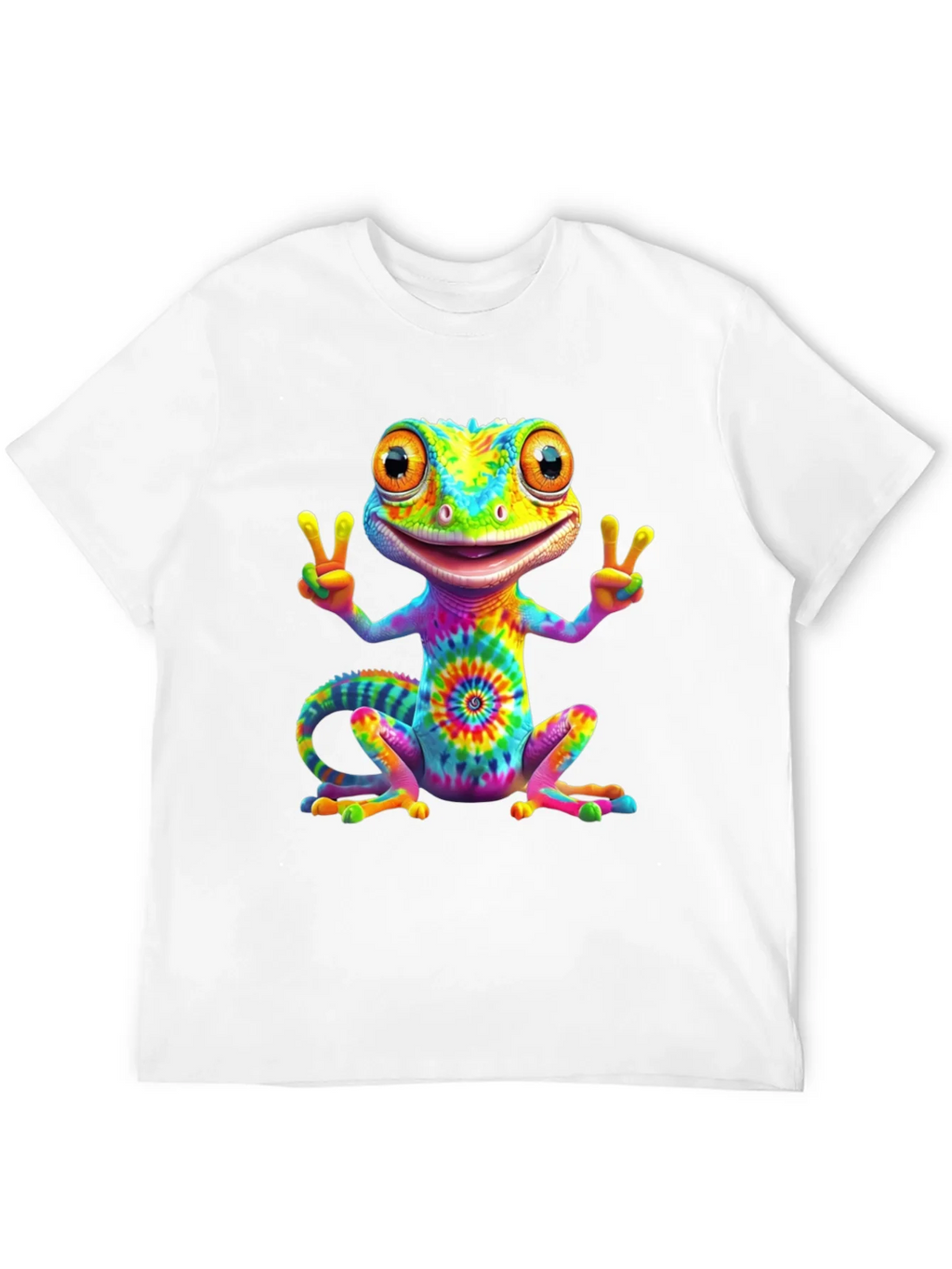 Tie-Dye Gecko Peace Sign T-Shirt product image 7