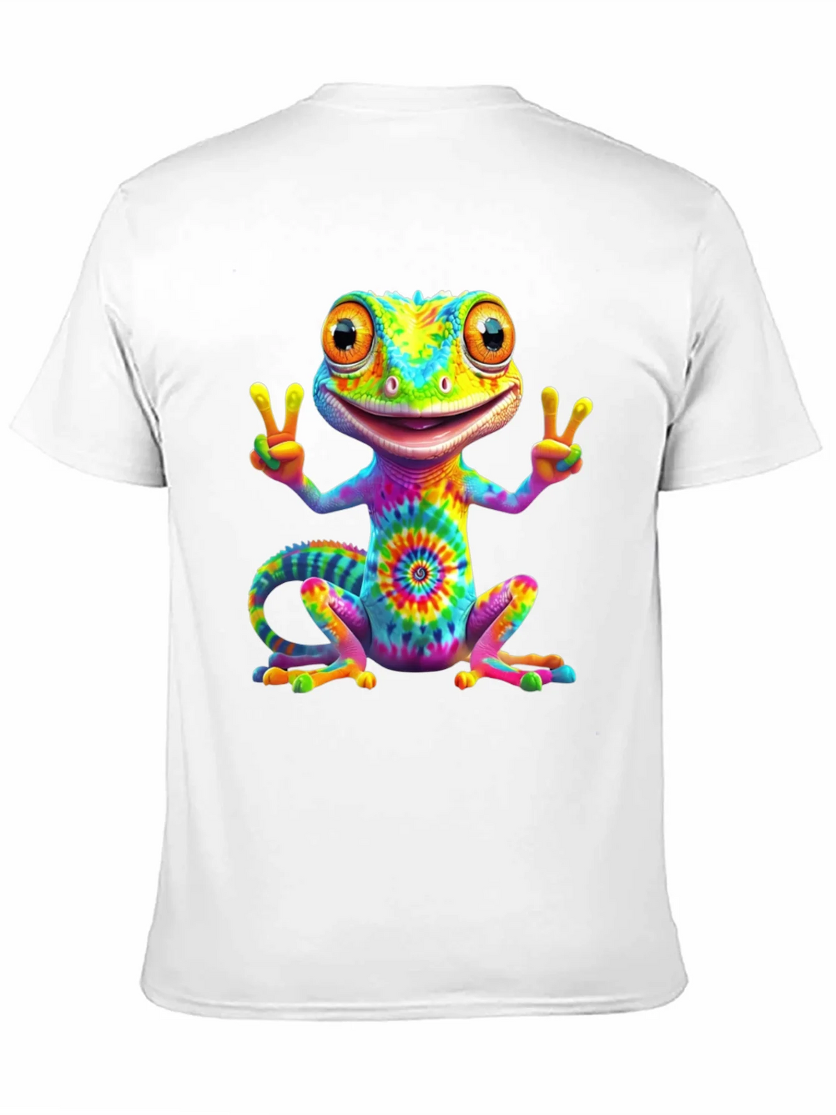 Tie-Dye Gecko Peace Sign T-Shirt product image 6