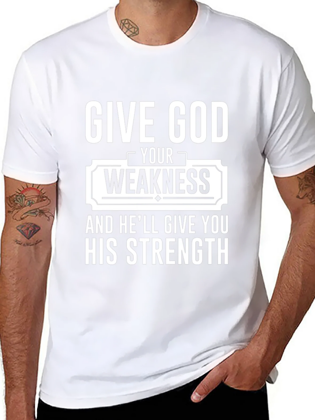 Give God Your Weakness Black T-Shirt product image 6