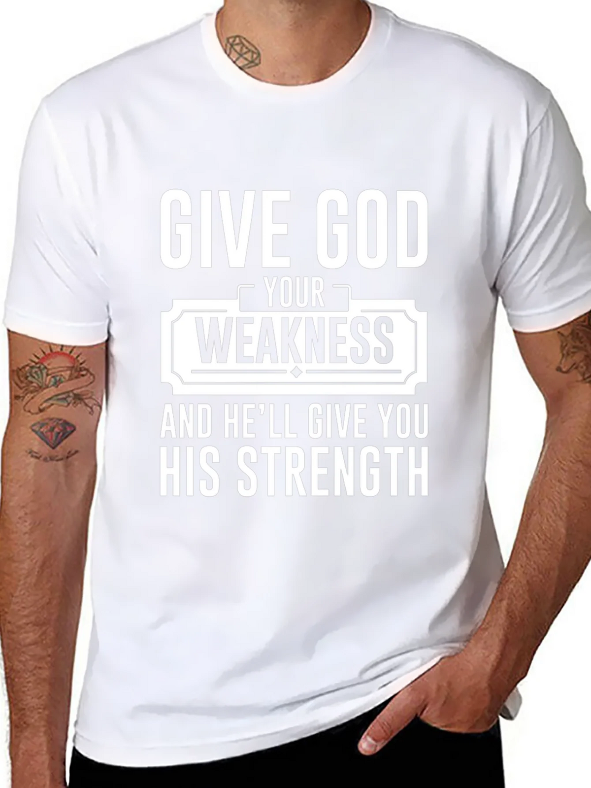 Give God Your Weakness Black T-Shirt product image 6